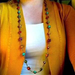 Premier Designs MultiColored Jewel Bronze Necklace